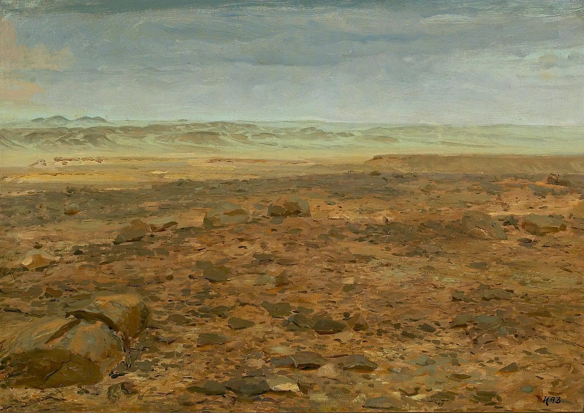 Paysage désertique d’Afrique du Nord. - H. A. Brendekilde - Alpha Reproduction