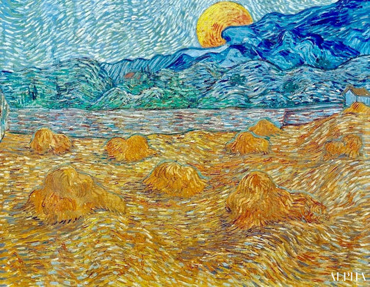 Paysage du soir au lever de la lune - Van Gogh - Reproductions de tableaux et peintures haut de gamme