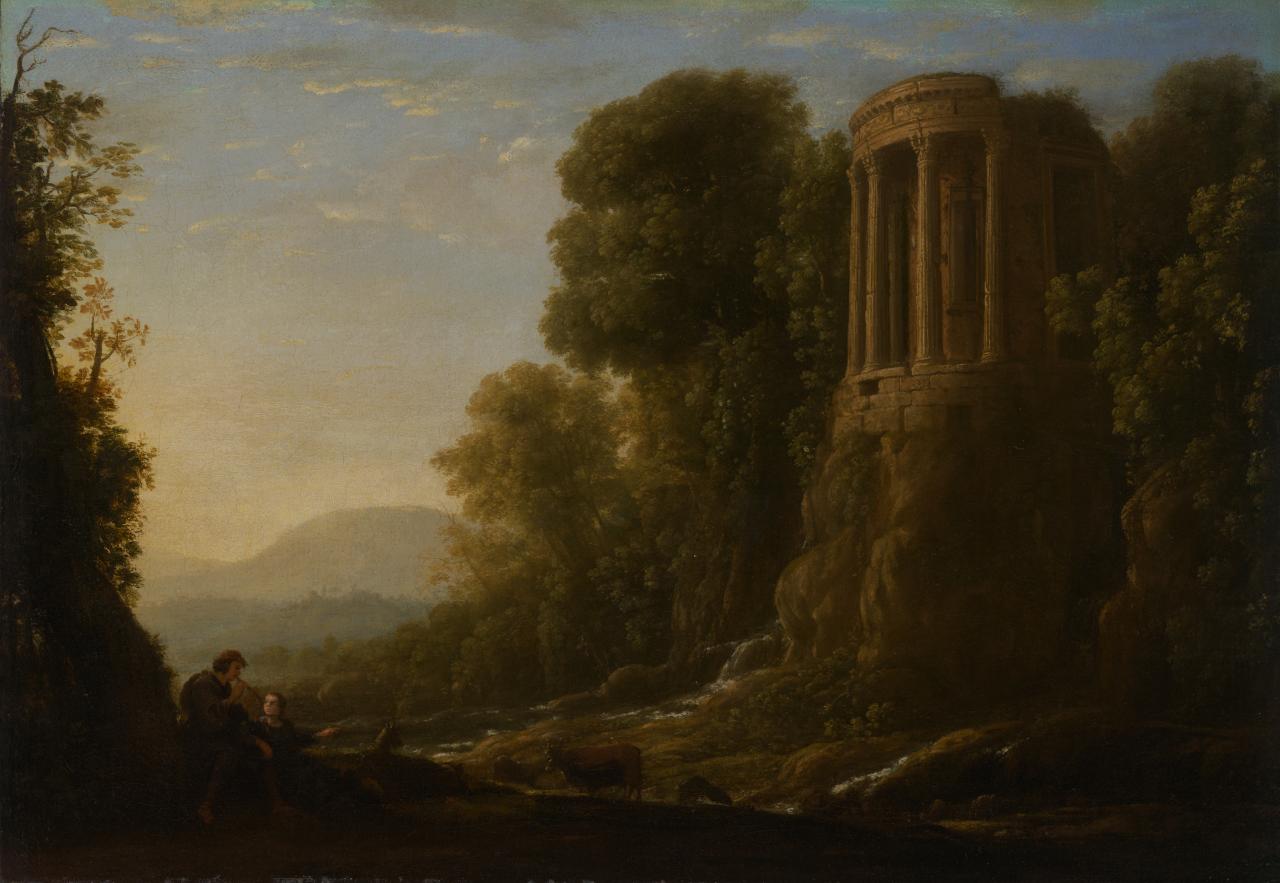 Paysage fluvial avec le temple de Tiburtine à Tivoli - Claude Lorrain