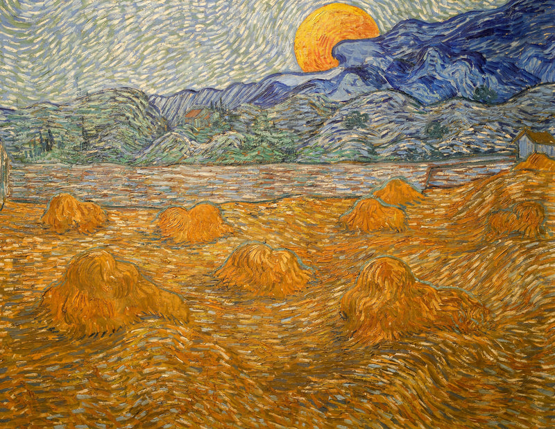 Paysage aux gerbes et à la lune montante, F735 – Van Gogh
