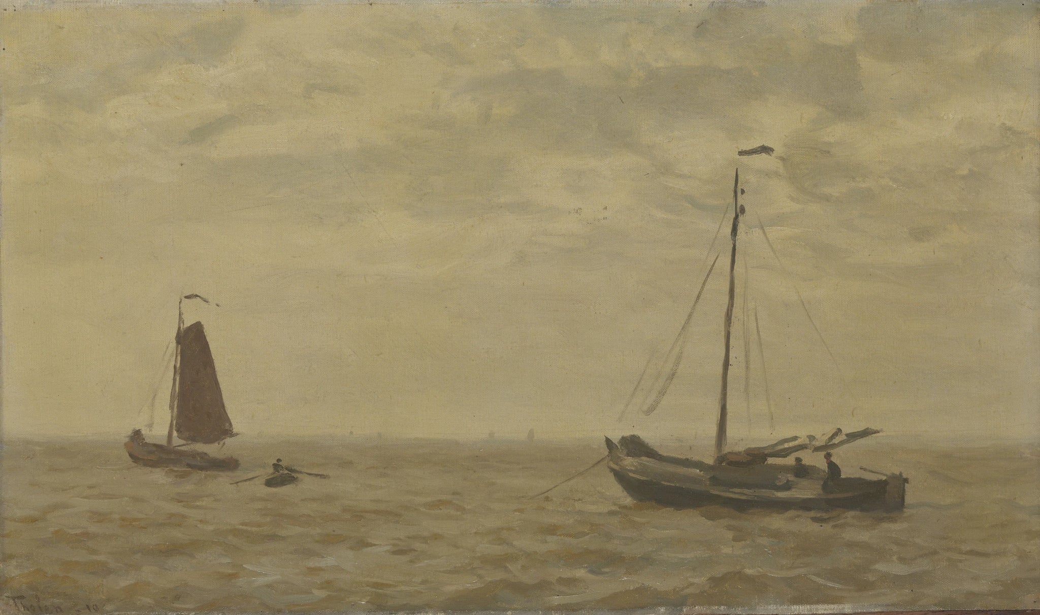 Paysage marin avec bateaux de pêche - Willem Bastiaan Tholen