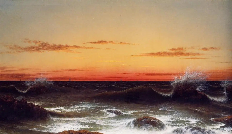 Paysage marin - Coucher de soleil - Martin Johnson Heade