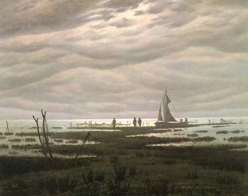 Paysage plat dans la baie de Greifswald - Caspar David Friedrich