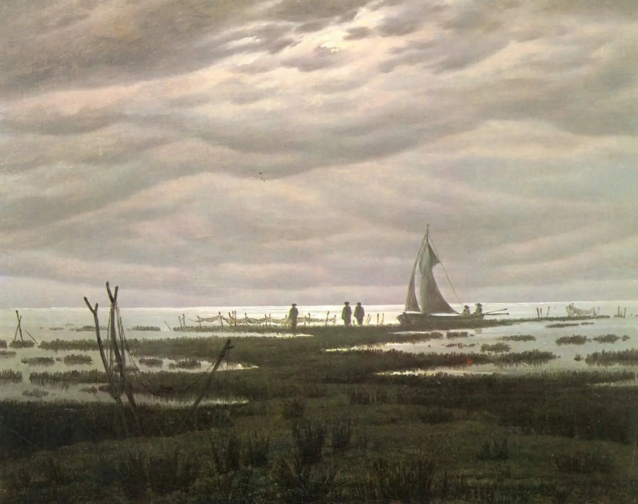 Paysage plat dans la baie de Greifswald - Caspar David Friedrich
