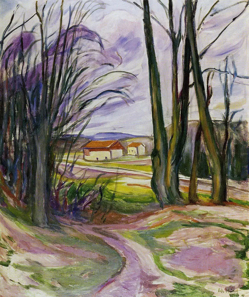 Reproduction du tableau « Paysage près de Skøyen - Edvard Munch » par Alpha Reproduction en peinture à l’huile