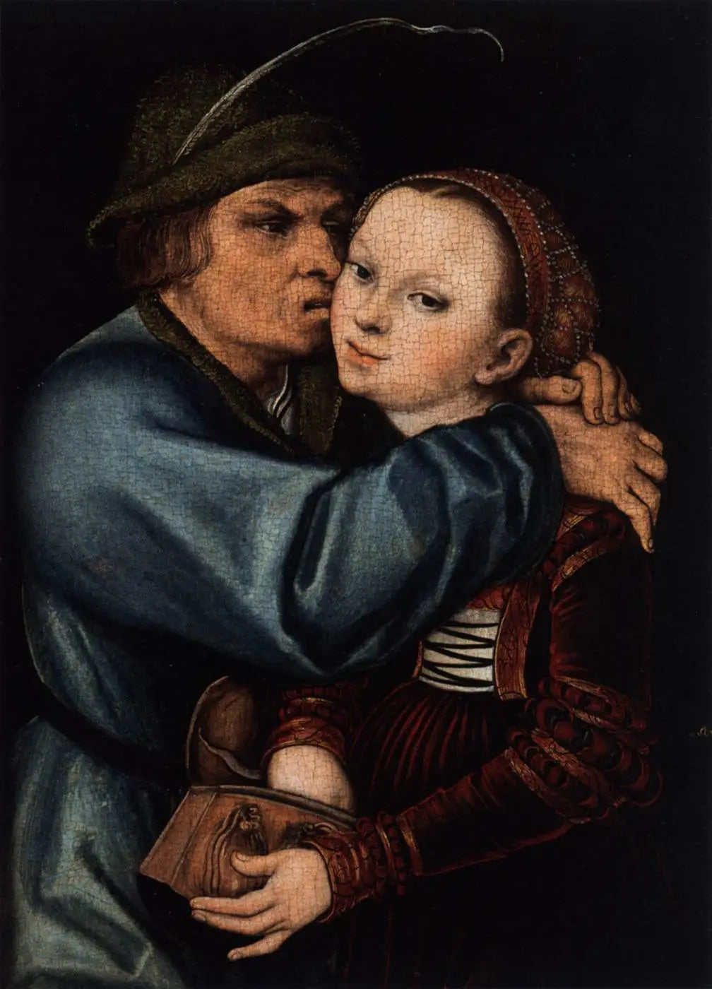 Paysan et prostituée - Lucas Cranach the Elder image 1 copie de tableau peinte à la main