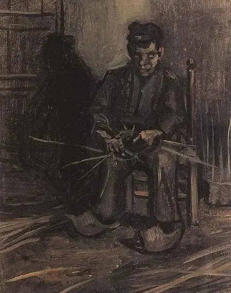 Paysan fabriquant un panier - Vincent van Gogh