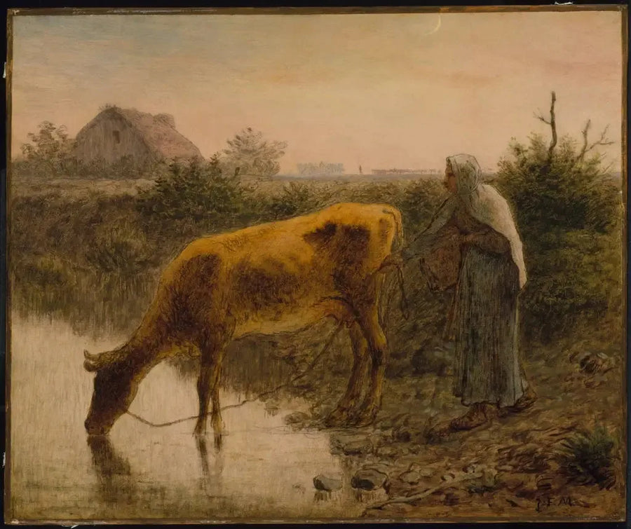 Paysanne abreuvant sa vache - Jean-François Millet