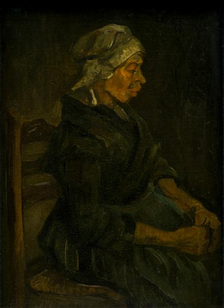 Paysanne assise avec un bonnet blanc - Vincent van Gogh