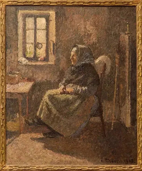 Paysanne assise. Intérieur à Moret - Camille Pissarro