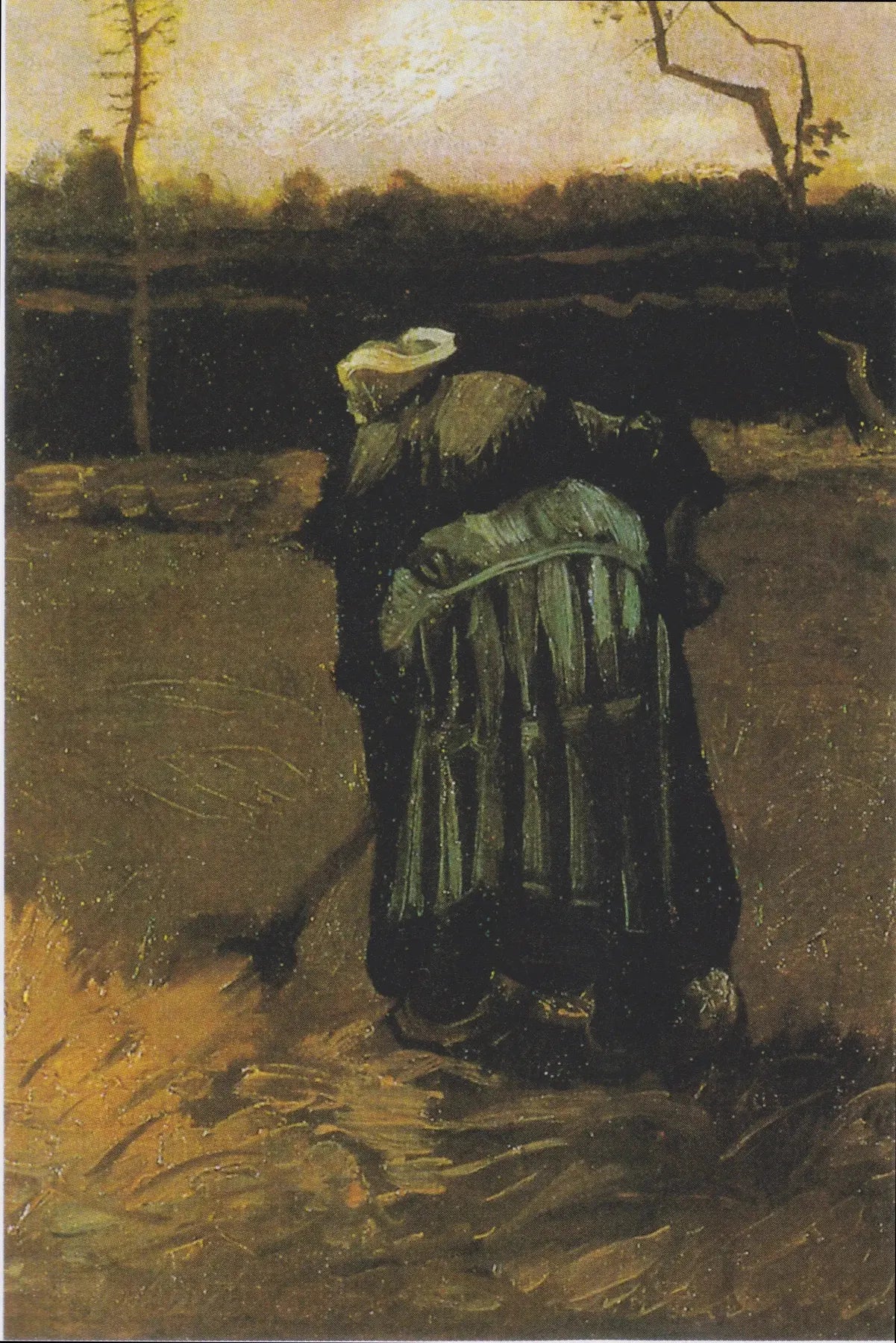 Paysanne creusant - Vincent van Gogh image 1 reproduction de peinture à l’huile