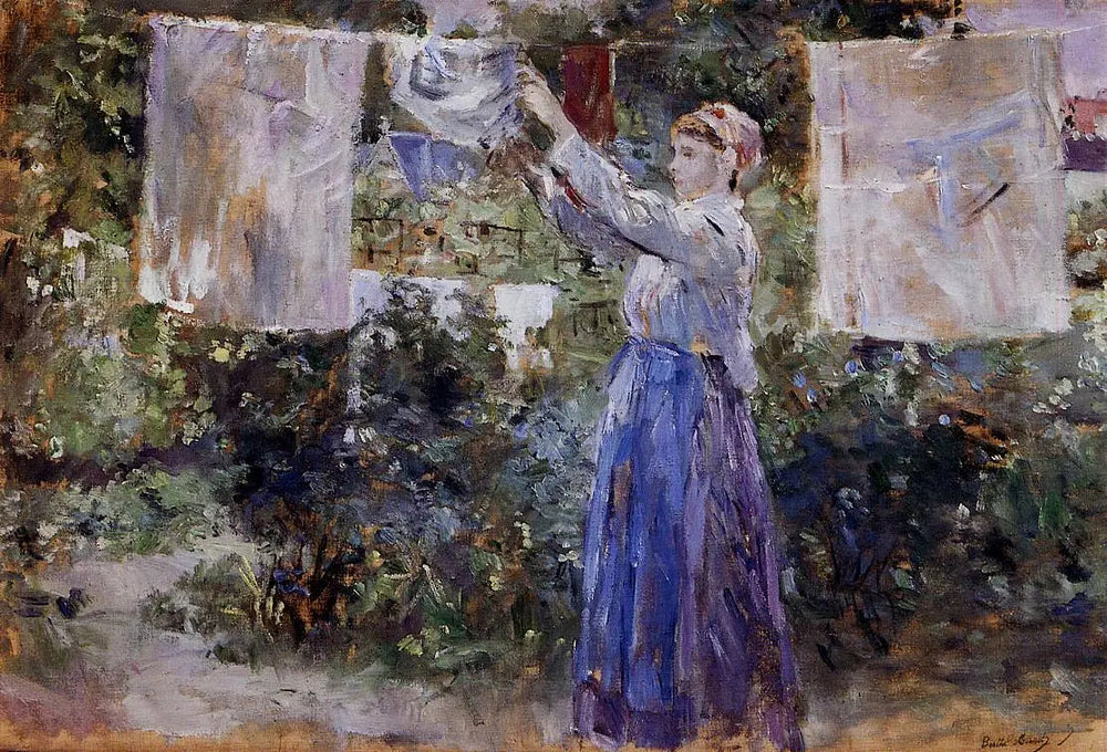 Paysanne étendoir du linge - Berthe Morisot image 1 reproduction d’œuvre d’art à l’huile