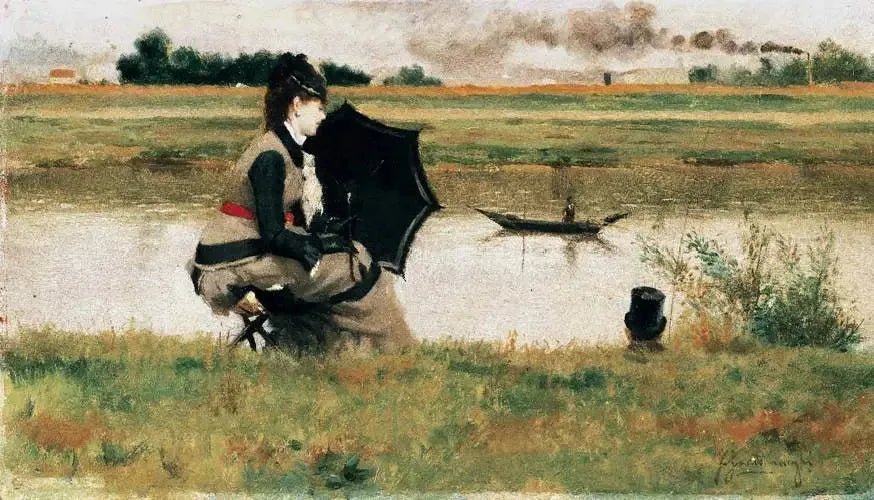 Pêche à la senne - Federico Zandomeneghi image 1 reproduction artisanale de tableau