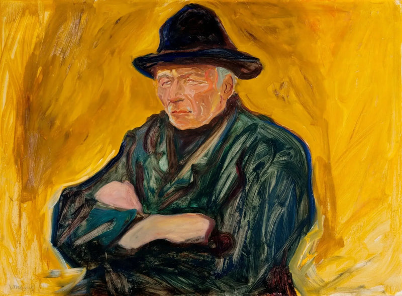 Pêcheur sur un fond jaune - Edvard Munch