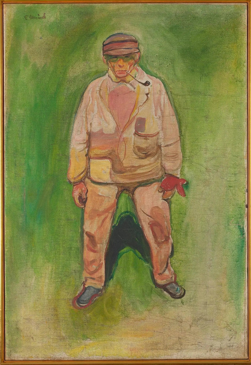 Pêcheur sur une prairie verte - Edvard Munch