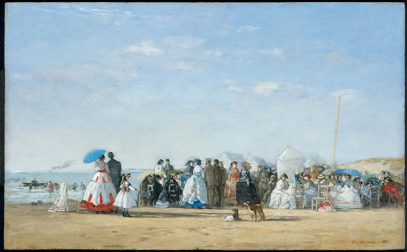 Personnages à la mode sur la plage - Eugène Boudin