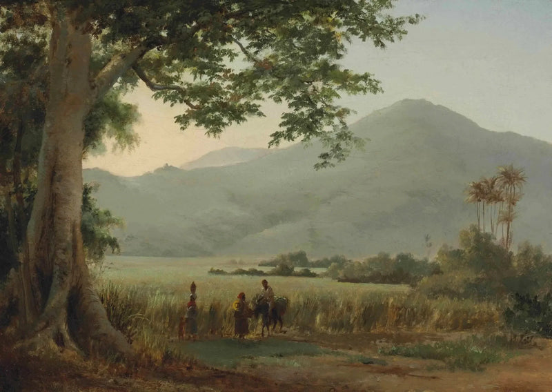 Personnages discutant au bord d'un chemin - Camille Pissarro