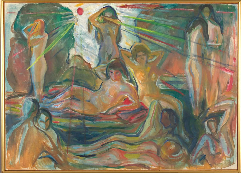 Personnages nus et Soleil - Edvard Munch