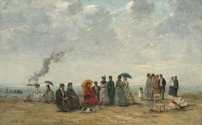 Personnages sur la plage - Eugène Boudin