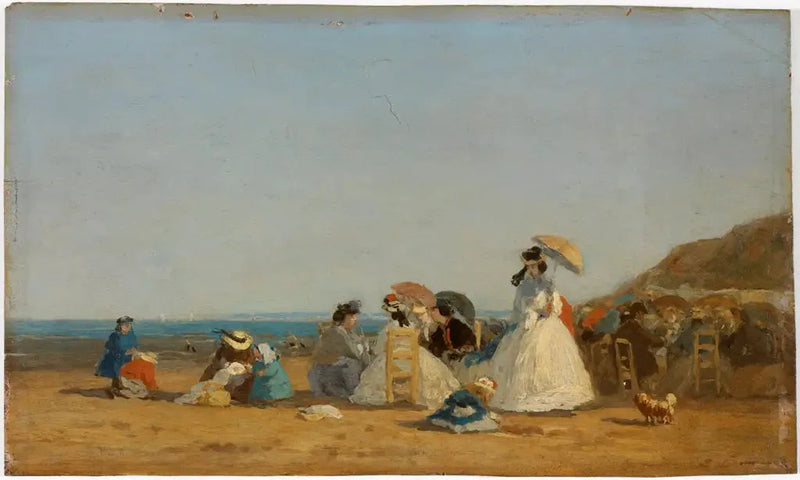 Personnages sur une plage - Eugène Boudin