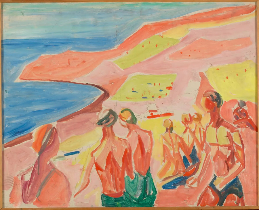 Personnes prenant un bain de soleil dans une baie - Edvard Munch