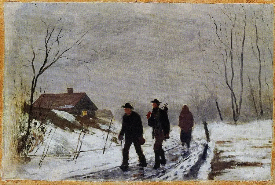 Personnes sur la rouge dans une neige humide - Edvard Munch