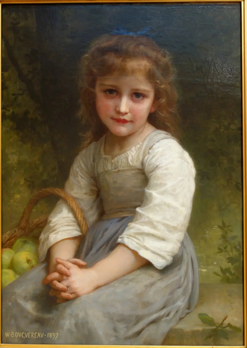 Petite fille avec un panier de pommes - Bouguereau