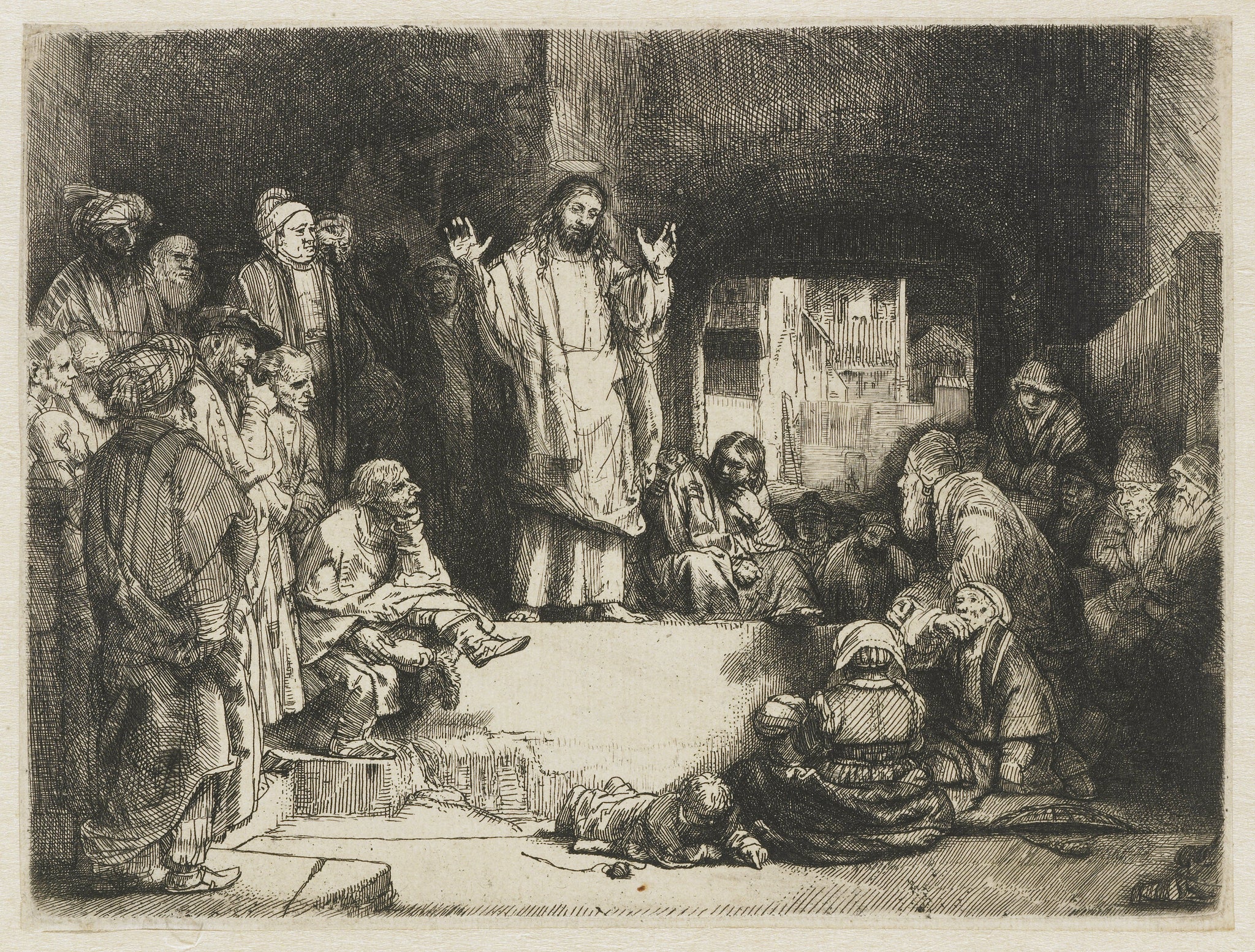 Reproduction du Christ prêchant dit La Petite Tombe de Rembrandt