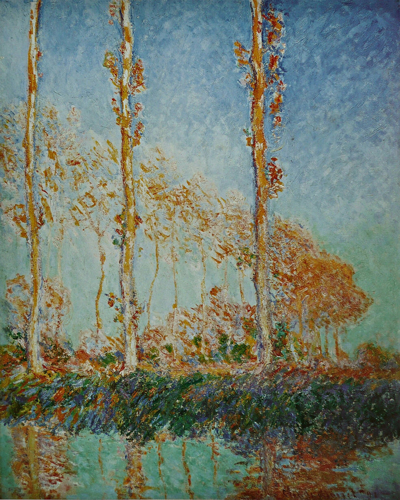 Les Peupliers, trois arbres roses, automne W1307 – Claude Monet
