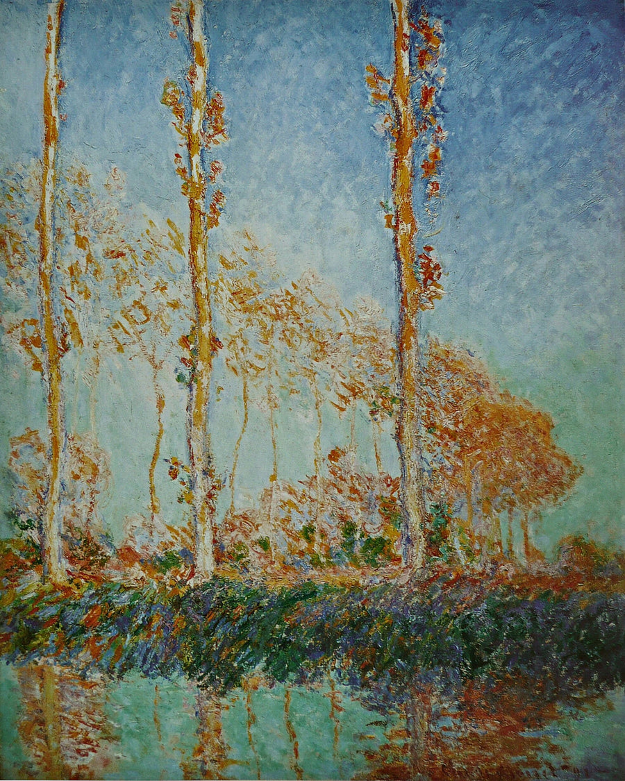 Les Peupliers, trois arbres roses, automne W1307 – Claude Monet