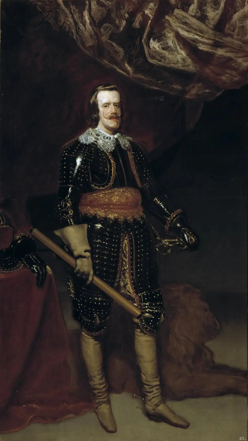 Philippe IV en armure, avec un lion à ses pieds - Diego Velázquez