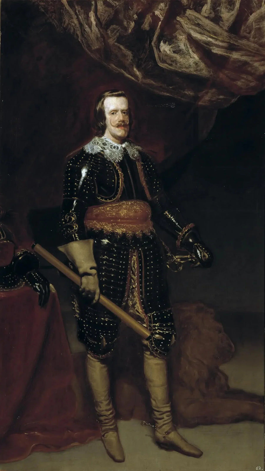 Philippe IV en armure, avec un lion à ses pieds - Diego Velázquez