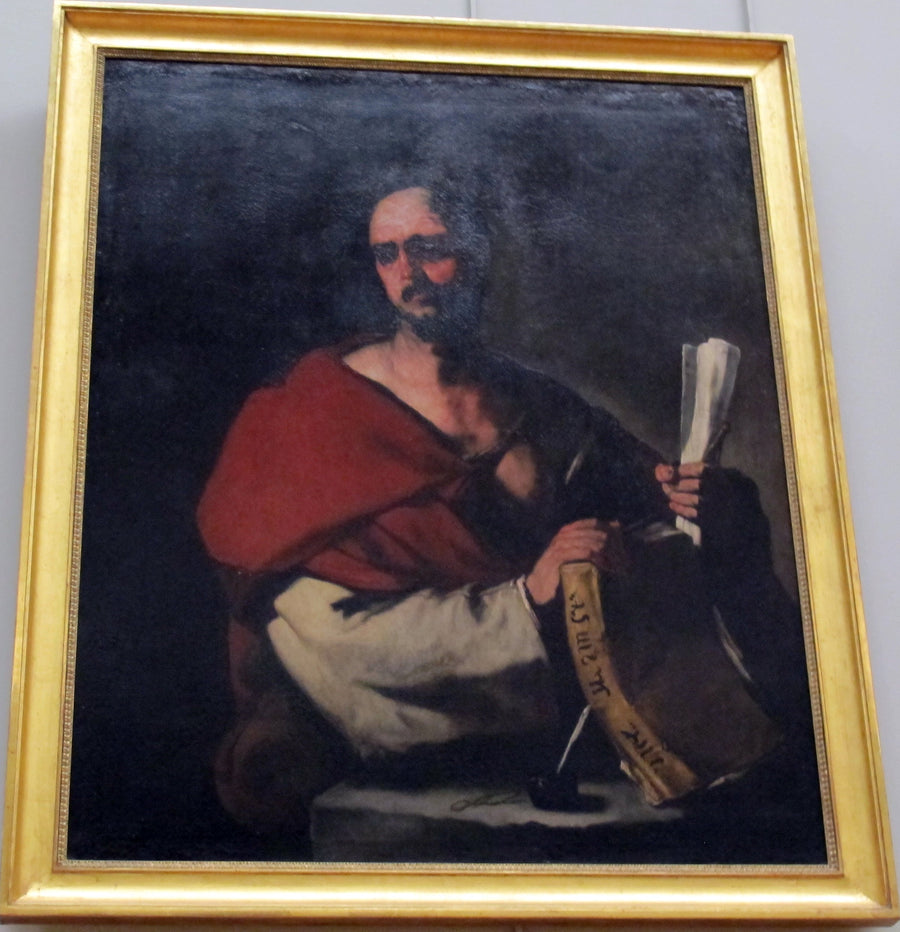 Philosophe tenant un livre et un rouleau de papier - Luca Giordano