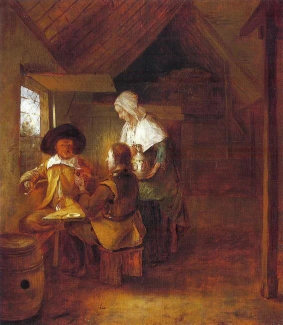 Deux soldats avec une femme - Pieter de Hooch