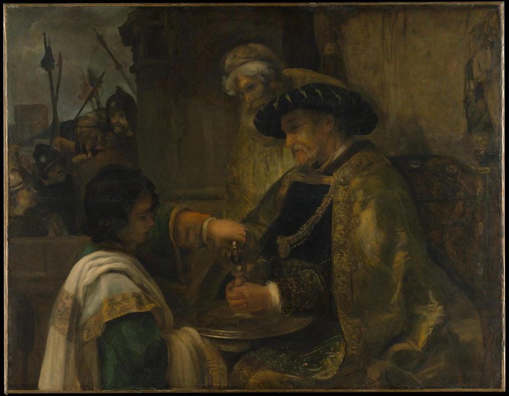 Pilate se lave les mains - Rembrandt image 1 copie peinte à la main à l’huile