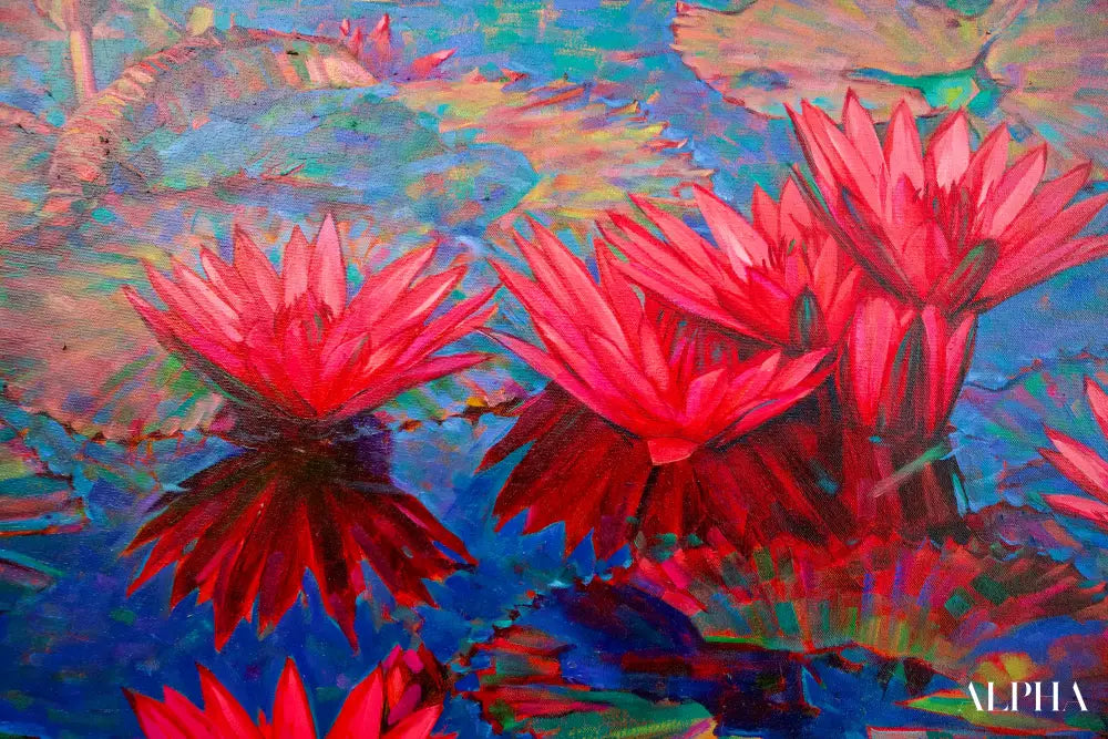 Pink Lotus – Somchai | 80 x 120 cm Reproductions de tableaux à la peinture à l’huile