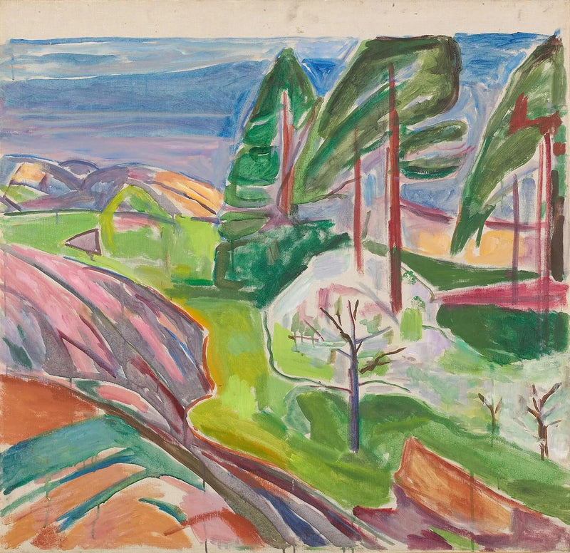 Pins et Arbres fruitiers en fleur - Edvard Munch