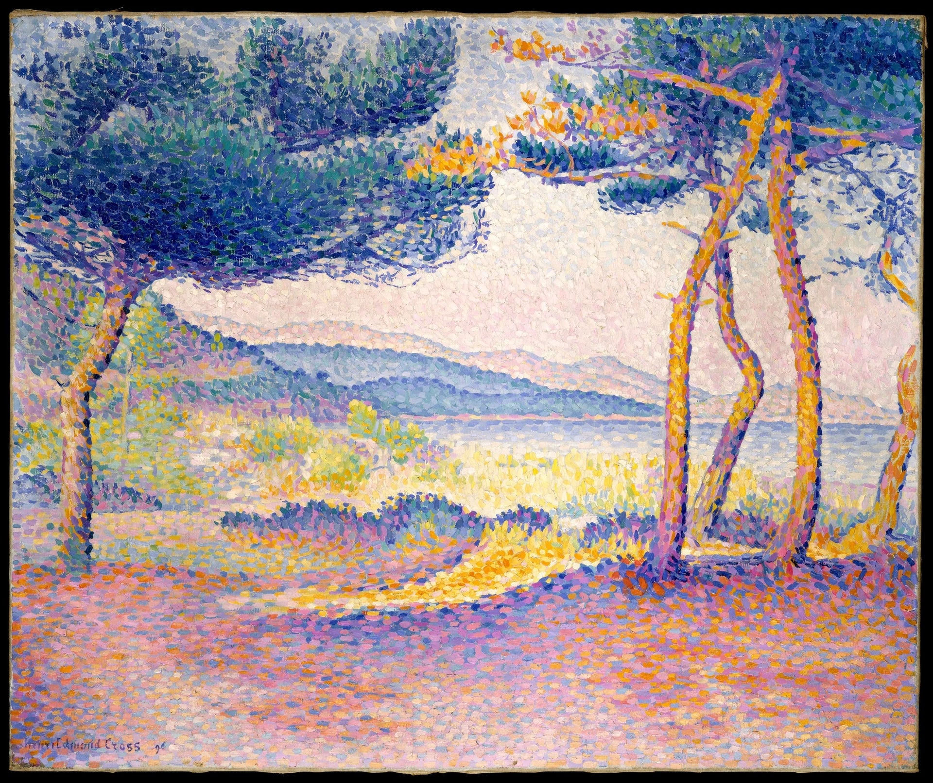 Pins le long du rivage - Henri-Edmond Cross image 1 copie peinte à la main à l’huile