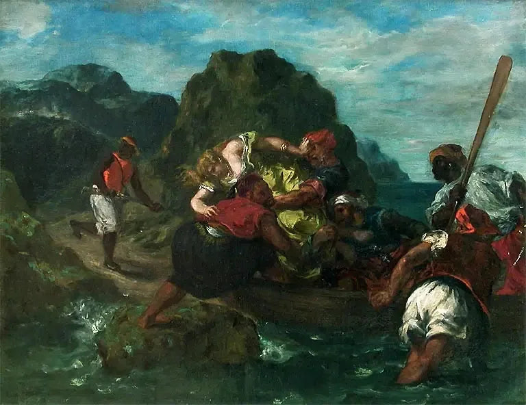Pirates africains enlevant une jeune femme - Eugène Delacroix