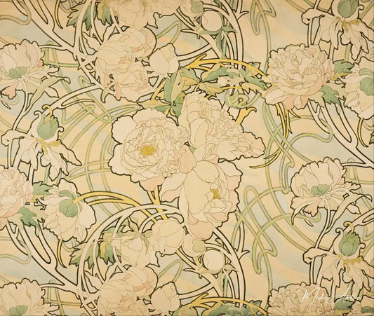 Pivoines - Mucha - Reproductions de tableaux et peintures haut de gamme