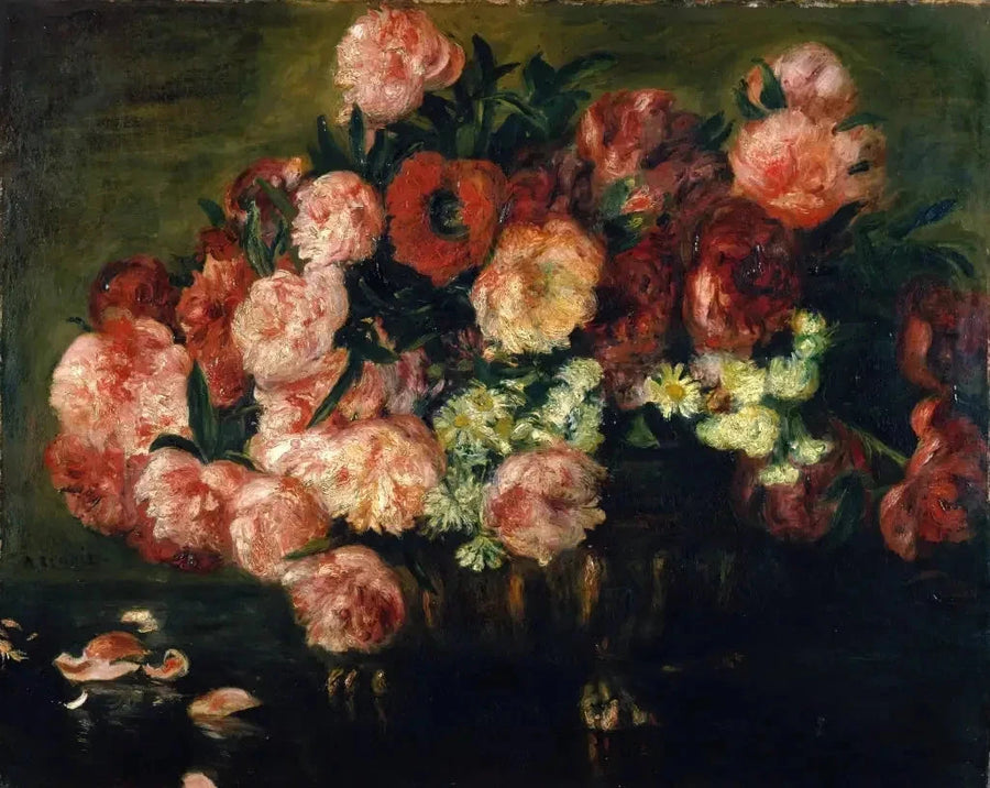 Pivoines dans un vase – Pierre-Auguste Renoir