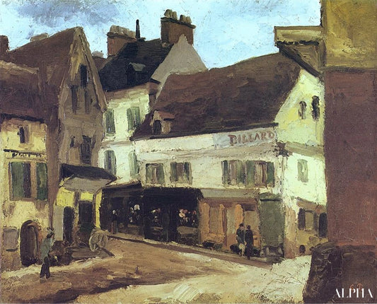 Place à La Roche-Guyon - Camille Pissarro - Reproductions de tableaux et peintures haut de gamme