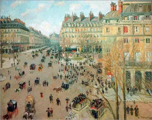 Place du Théâtre-Français et Avenue de l'Opéra, effet hivernal du soleil - Camille Pissarro