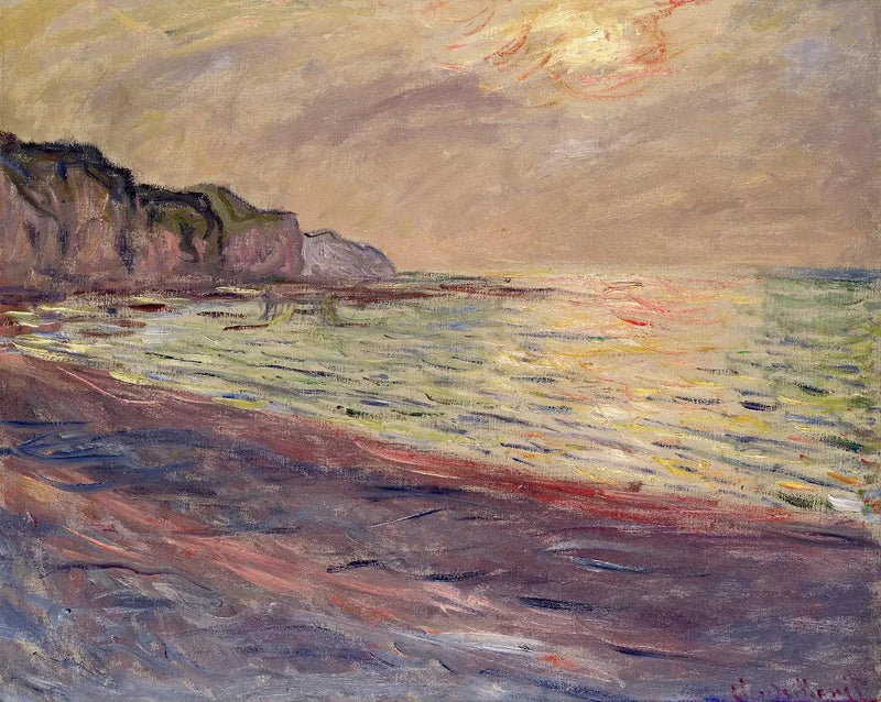 La Plage à Pourville, soleil couchant W777 – Claude Monet