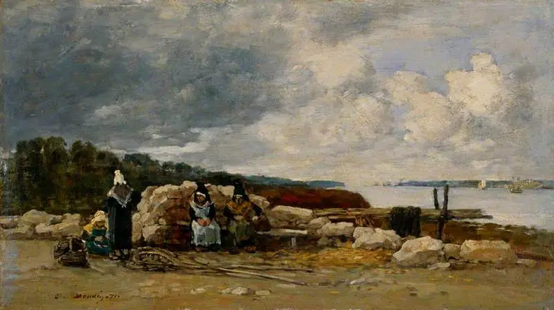 Plougastel : Pêcheuses de crevettes - Eugène Boudin image 1 reproduction d’œuvre d’art à l’huile
