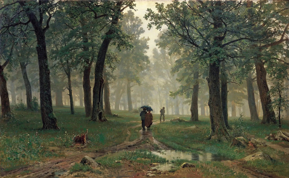 Pluie dans la forêt de chênes - Ivan Chichkine image 1 reproduction réalisée par Alpha Reproduction