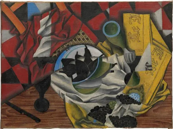 Poires et raisins sur une table - Juan Gris