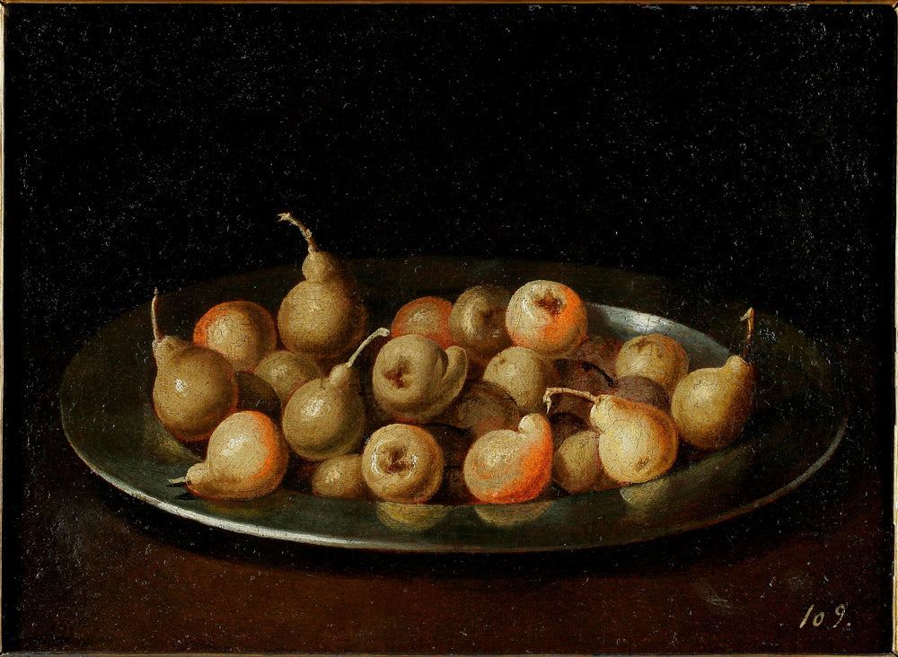 Poires sur un plat en argent - Juan van der Hamen image 1 copie de tableau peinte à la main
