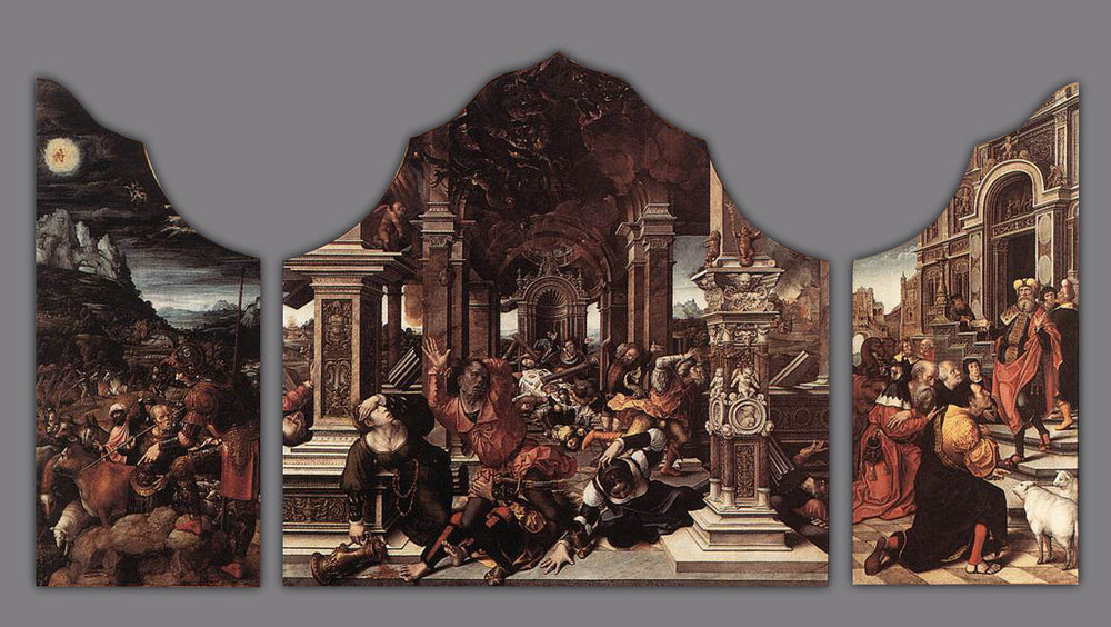 Polyptyque de Job et de Lazare - Bernard van Orley image 1 copie peinte à la main à l’huile