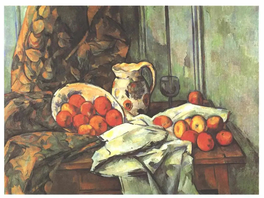 Pommes et broc sur une table - Paul Cézanne